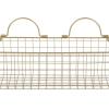 imageDII Farmhouse Vintage Dcor Wire Wall Basket Medium Bronze 2 PieceGold