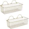imageDII Farmhouse Vintage Dcor Wire Wall Basket Medium Bronze 2 PieceGold