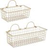 imageDII Farmhouse Vintage Dcor Wire Wall Basket Medium Bronze 2 PieceGold