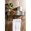imageDII Rustic Farmhouse Bathroom Dcor Metal Storage Small Towel Bar RusticBlack