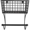 imageDII Rustic Farmhouse Bathroom Dcor Metal Storage Small Towel Bar RusticBlack