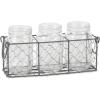imageDII Chicken Wire Collection Farmhouse Vintage Caddy with Vases Rustic BronzeVintage Gray