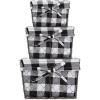 imageDII Farmhouse Chicken Wire Storage Baskets with Liner Set of 3Vintage Black Check Assorted SizesVintage Black Check