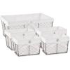 imageDII Farmhouse Chicken Wire Storage Baskets with Liner Set of 5 Vintage Black Check Assorted SizesVintage Bleached White