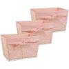 imageDII Farmhouse Chicken Wire Storage Baskets with Liner Small Rustic Black ampamp White Ticking Stripe 9x7x6quot 3 PieceAntique Blush