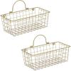 imageDII Farmhouse Vintage Dcor Wire Wall Basket Medium Bronze 2 PieceGold