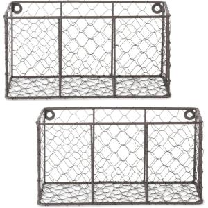 imageDII Chicken Wire Collection Farmhouse Vintage Wall Baskets Small Basket Vintage GreyVintage Grey