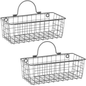 imageDII Farmhouse Vintage Dcor Wire Wall Basket Medium Bronze 2 PieceGray