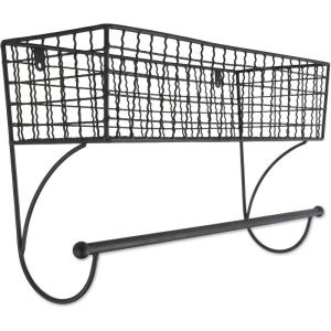 imageDII Rustic Farmhouse Bathroom Dcor Metal Storage Small Towel Bar RusticBlack