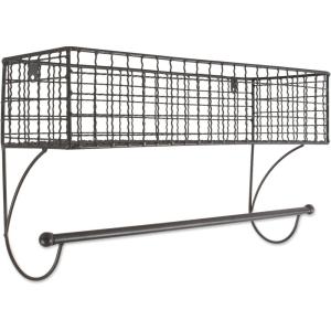 imageDII Rustic Farmhouse Bathroom Dcor Metal Storage Small Towel Bar RusticGray