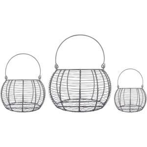 imageDII Vintage Wire Storage Baskets Egg Basket Set Rustic 3 PieceAssorted Egg Baskets