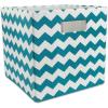 imageDII Collapsible Polyester Storage Cube Chevron Gray LargeTeal