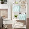 imageDII Non Woven Polyester Storage Bin Chevron Gray Small Set of 2Aqua