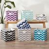imageDII Non Woven Polyester Storage Bin Chevron Gray Small Set of 2Aqua