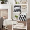 imageDII Non Woven Polyester Storage Bin Chevron Gray Small Set of 2Black
