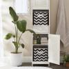 imageDII Non Woven Polyester Storage Bin Chevron Gray Small Set of 2Black