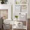 imageDII Non Woven Polyester Storage Bin Chevron Gray Small Set of 2Gray