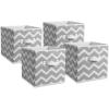 imageDII Non Woven Polyester Storage Bin Chevron Gray Small Set of 2Gray