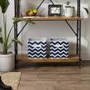 imageDII Non Woven Polyester Storage Bin Chevron Gray Small Set of 2Nautical Blue