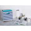 imageDII Polyester Cube Storage Collection Hard Sided Collapsible 11x11x11quot BlackNautical Blue
