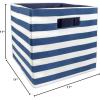 imageDII Polyester Cube Storage Collection Hard Sided Collapsible 11x11x11quot BlackNautical Blue