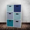 imageDII Polyester Cube Storage Collection Hard Sided Collapsible 11x11x11quot BlackNautical Blue