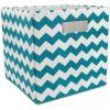 imageDII Collapsible Polyester Storage Cube Chevron Gray LargeTeal