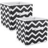imageDII Non Woven Polyester Storage Bin Chevron Gray Small Set of 2Black