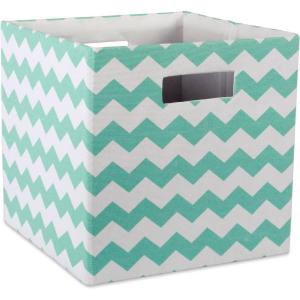 imageDII Collapsible Polyester Storage Cube Chevron Gray LargeAqua