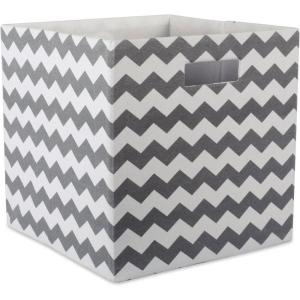 imageDII Collapsible Polyester Storage Cube Chevron Gray LargeGray