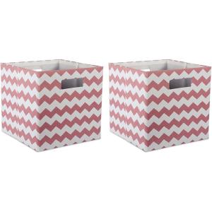 imageDII Collapsible Polyester Storage Cube Chevron Gray LargeRose