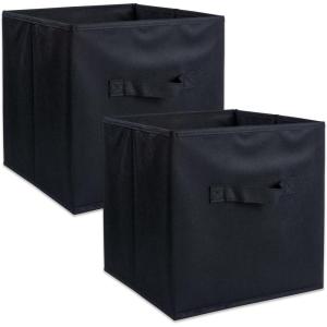 imageDII Non Woven Fabric Storage Bin Collection Collapsible Organizer Cube Small Set 11x11x11quot Millennial Pink 2 CountBlack