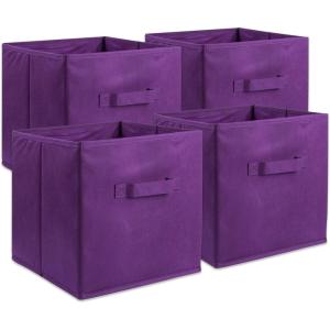 imageDII Non Woven Fabric Storage Bin Collection Collapsible Organizer Cube Small Set 11x11x11quot Millennial Pink 2 CountEggplant