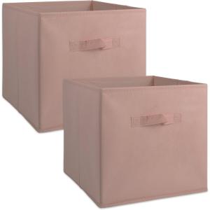 imageDII Non Woven Fabric Storage Bin Collection Collapsible Organizer Cube Small Set 11x11x11quot Millennial Pink 2 CountMillennial Pink