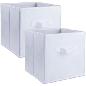 imageDII Non Woven Fabric Storage Bin Collection Collapsible Organizer Cube Small Set 11x11x11quot Millennial Pink 2 CountWhite