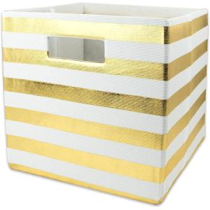 imageDII Polyester Cube Storage Collection Hard Sided Collapsible 11x11x11quot BlackGold