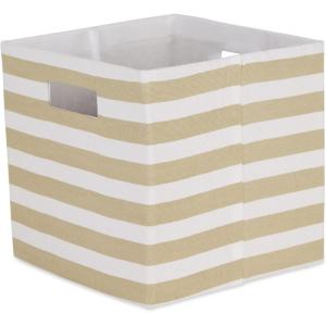 imageDII Polyester Cube Storage Collection Hard Sided Collapsible 11x11x11quot BlackVintage Linen