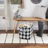 imageDII Buffalo Check Storage Collection Collapsible Bin with Handles Large Rectangle 175x12x15 Tri Color BlackBlack  White
