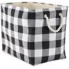 imageDII Buffalo Check Storage Collection Collapsible Bin with Handles Large Rectangle 175x12x15 Tri Color BlackBlack  White