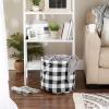 imageDII Buffalo Check Storage Collection Collapsible Bin with Handles Large Rectangle 175x12x15 Tri Color BlackBlack  White