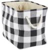imageDII Buffalo Check Storage Collection Collapsible Bin with Handles Large Rectangle 175x12x15 Tri Color BlackBlack  White