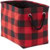 imageDII Buffalo Check Storage Collection Collapsible Bin with Handles Large Rectangle 175x12x15 Tri Color BlackRed  Black