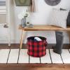 imageDII Buffalo Check Storage Collection Collapsible Bin with Handles Large Rectangle 175x12x15 Tri Color BlackRed  Black