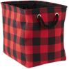 imageDII Buffalo Check Storage Collection Collapsible Bin with Handles Large Rectangle 175x12x15 Tri Color BlackRed  Black
