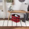 imageDII Buffalo Check Storage Collection Collapsible Bin with Handles Large Rectangle 175x12x15 Tri Color BlackRed  Black