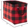 imageDII Buffalo Check Storage Collection Collapsible Bin with Handles Large Rectangle 175x12x15 Tri Color BlackRed  Black