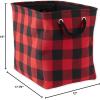 imageDII Buffalo Check Storage Collection Collapsible Bin with Handles Large Rectangle 175x12x15 Tri Color BlackRed  Black