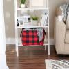imageDII Buffalo Check Storage Collection Collapsible Bin with Handles Large Rectangle 175x12x15 Tri Color BlackRed  Black