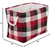 imageDII Buffalo Check Storage Collection Collapsible Bin with Handles Large Rectangle 175x12x15 Tri Color BlackTri Color Cardinal Red