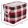 imageDII Buffalo Check Storage Collection Collapsible Bin with Handles Large Rectangle 175x12x15 Tri Color BlackTri Color Cardinal Red